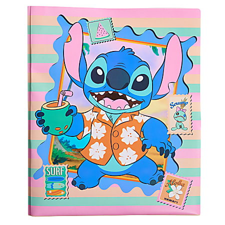 Innovative Designs Licensed Poly Folder, 3 Prongs, 2-Pockets, 11.62" x 9.5", Disney Lilo Stitch, Quantity 1