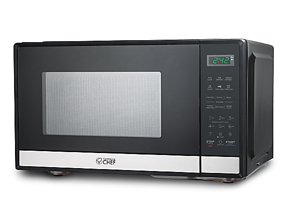 Commercial Chef 0.9 Cu. Ft. Countertop Microwave, Silver/Black