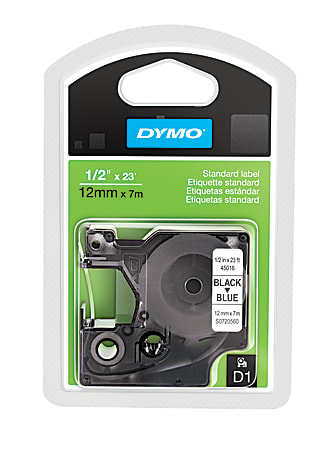 DYMO® D1 Black-On-Blue Labeling Tape, 0.5" x 23'