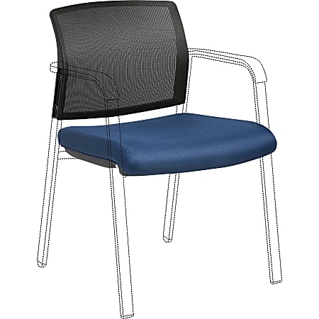 Lorell Stackable Chair Mesh Back/Fabric Seat Kit - Black, Navy - Fabric - 1 Each