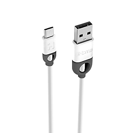 iHome Dual-Strain Nylon Micro USB Cable, 6', White, IH-CT2053W