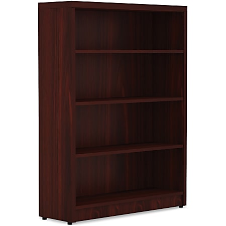 Lorell® Chateau 4-Shelf Bookcase, Mahogany