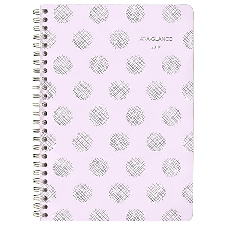 AT-A-GLANCE® Dot 13-Month Weekly/Monthly Appointment Book/Planner, 4 7/8" x 8", Purple, January 2019 to January 2020