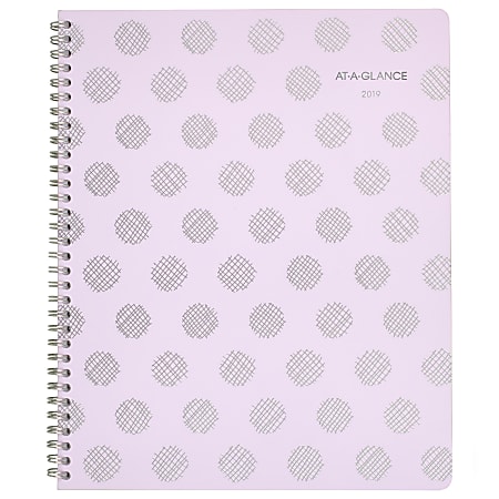 AT-A-GLANCE® Dot 13-Month Weekly/Monthly Appointment Book/Planner, 8 1/2" x 11", Purple, January 2019 to January 2020
