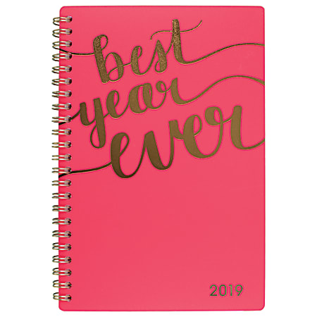 Cambridge® Aspire Weekly/Monthly Planner, 4 7/8" x 8", Coral, January to December 2019