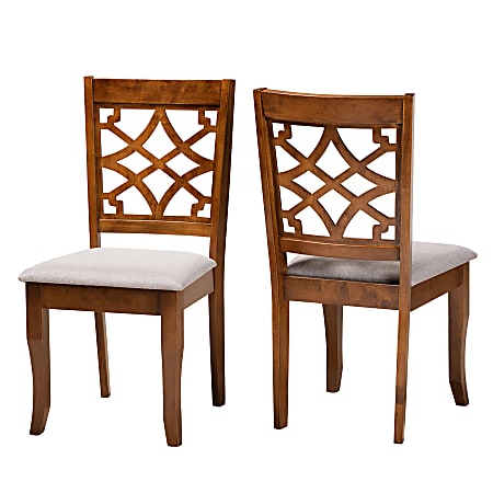 Baxton Studio Mael Dining Chairs, Gray/Walnut Brown, Set