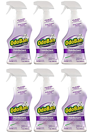 OdoBan® Odor Eliminator Disinfectant Spray, Lavender Scent, 32 Oz Bottle, Case Of 6