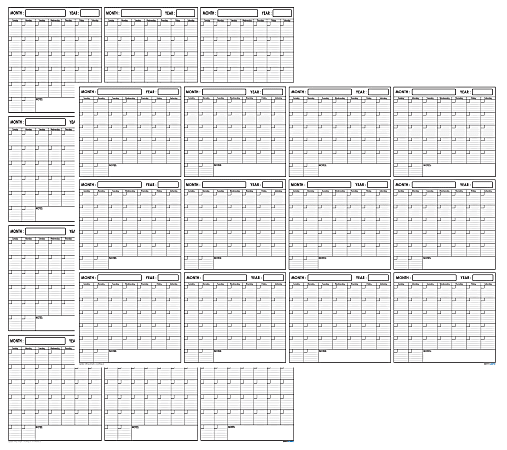 SwiftGlimpse Reversible Yearly Wall Planner, 24″ x 36″, Black/White, Undated