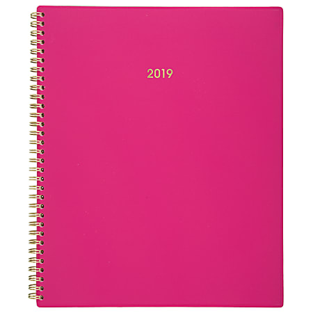 Cambridge® Color Bar Weekly/Monthly Planner, 8 1/2" x 11", Berry, January to December 2019