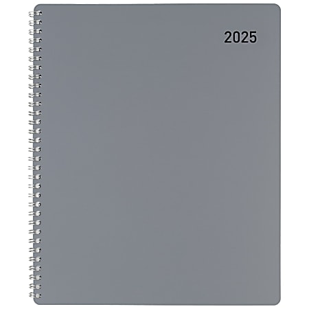 2025 Office Depot Monthly Planner, 8-1/2" x 11", Silver, January To December, OD001630