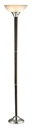 Adesso Alta Torchiere Floor Lamp 71 H Frosted White ShadeBrushed