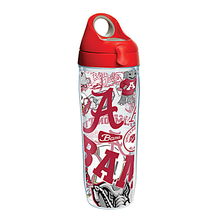 Tervis NCAA All-Over Water Bottle With Lid, 24 Oz, Alabama Crimson Tide