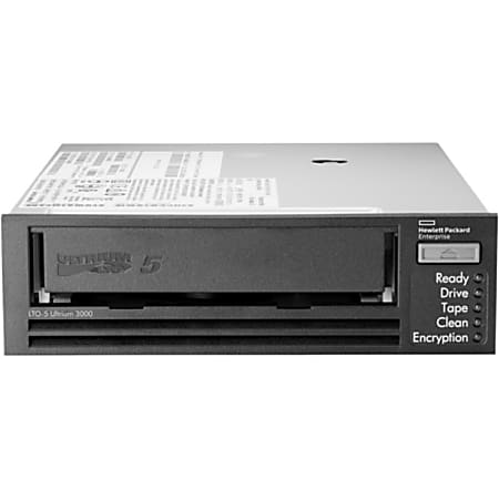 HPE LTO-5 Ultrium 3000 SAS Internal Tape Drive - LTO-5 - 1.50 TB (Native)/3 TB (Compressed) - SAS - 5.25" Width - 1/2H Height - Internal - 142.22 MB/s Native - 291.27 MB/s Compressed - Linear Serpentine - 3 Year Warranty