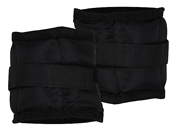 Mind Reader Adjustable Wrist And Ankle Weights, 1 Lb, 3/4"H x 9-3/4"W x 4"D, Black, Pack Of 2 Weights