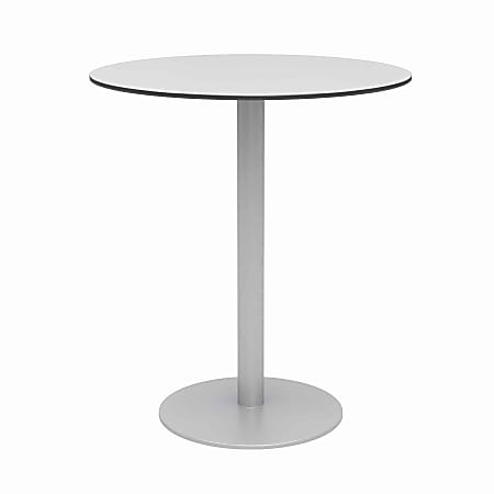 KFI Studios Eveleen Round Outdoor Bistro Patio Table, 41”H x 36”W x 36”D, Fashion Gray/Silver