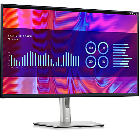 Dell P3223DE 32" Class QHD LCD Monitor - 16:9 - Black, Silver - 31.5" Viewable - In-plane Switching (IPS) Black Technology - DELLP3223DE