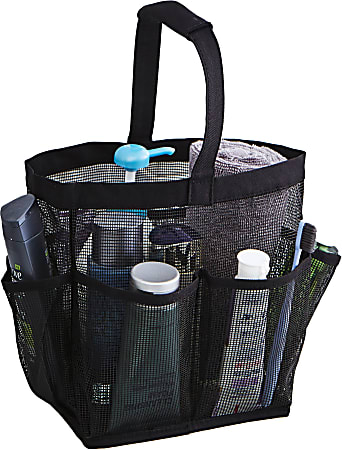 DormCo TUSK Deluxe Mesh Shower Tote, 9-1/2"H x 12"W x 6"D, Black