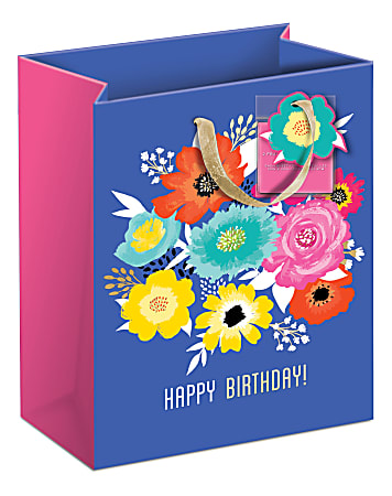 Lady Jayne Gift Bag With Tissue Paper And Hang Tag, Small, Birthday Vibrant Florals