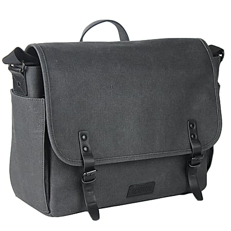 Kenneth Cole Reaction Canvas Laptop Messenger Bag For 15" Laptops, Charcoal Gray