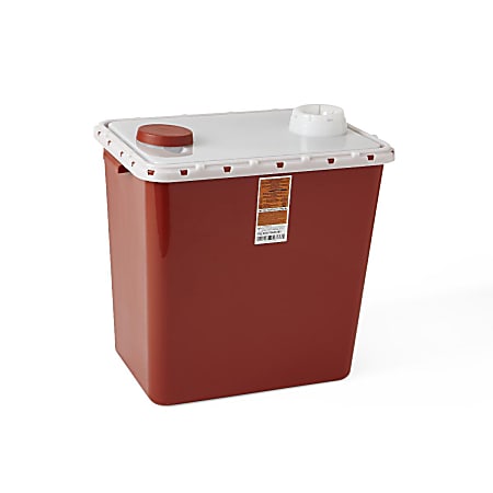 Medline Biohazard Containers, Star Lid, 12 Gallons, Red,