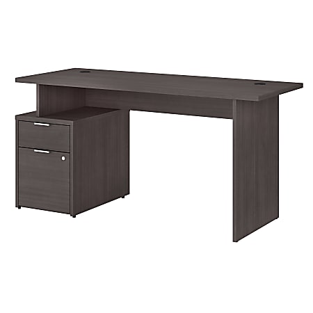 Bush Business Furniture Jamestown Desk With 2 Drawers, 60"W, Storm Gray, Premium Installation