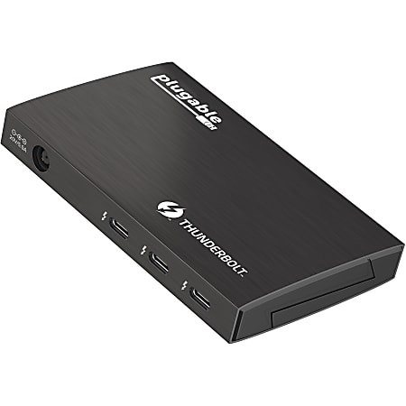 Plugable 4-Port Thunderbolt 4 Hub - Connect & Charge on Each Downstream TBT4 / USB4 Port, Add Single 8K / Dual 4K Displays, Mac & Windows, 60W Charging, Driverless