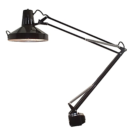 Ledu Professional Fluorescent/Incandescent Swingarm Clamp-On Lamp, Black
