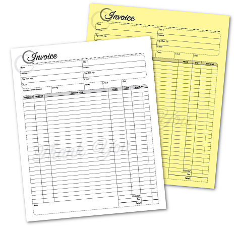 COSCO Invoice Form Book With Slip 2 Part Carbonless 8 12 x 11 Artistic ...