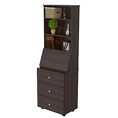 Inval Computer Armoire Cabinet Workstation With Work Shelf 15 25 H x 71 ...