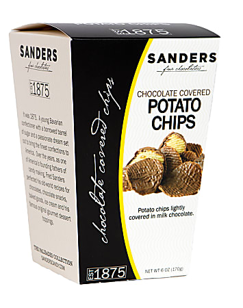 Sanders Milk Chocolate-Covered Potato Chips, 6 Oz Box