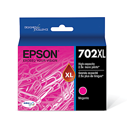 Epson® 702XL DuraBrite® Ultra High-Yield Magenta Ink Cartridge,