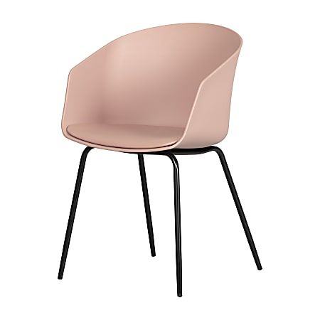 South Shore Flam Chair With Metal Legs, Pink/Black