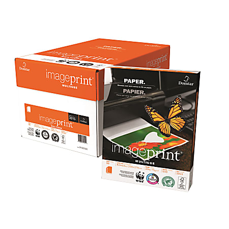 Office Depot® ImagePrint® Multi-Use Paper, 3-Hole Punched, Letter Size (8 1/2" x 11"), 20 Lb, FSC® Certified, Ream Of 500 Sheets, Case Of 10 Reams