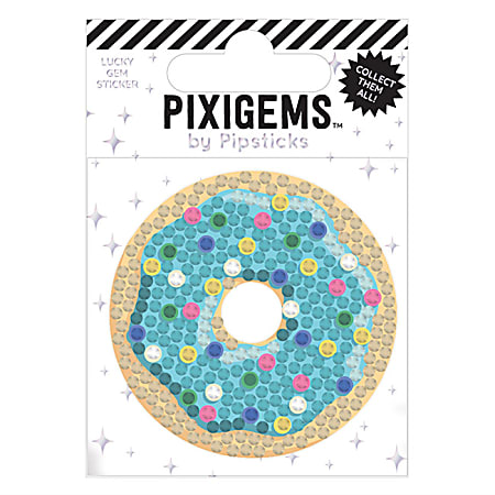 Pipsticks Pixigem Sticker, 2" x 2", Dottie Donut