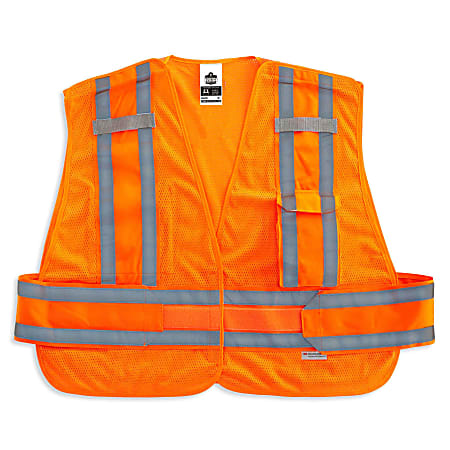 Ergodyne GloWear Safety Vest, Expandable, Type-P Class 2, 3X, Orange, 8244PSV