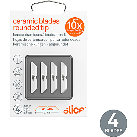 Slice Box Cutter (Rounded Tip) Ceramic Zirconium Oxide Utility Razor  Blade(4-Pack) in the Replacement Utility Blades department at