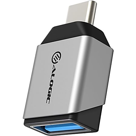 Alogic Ultra Mini USB-C to USB-A Adapter -Space Grey - 1 x Type A USB 3.1 (Gen 1) USB Female - 1 x Type C USB 3.1 (Gen 1) USB Male - Space Gray - 1