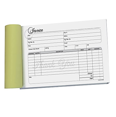 COSCO Service Invoice Form Book With Slip 2 Part Carbonless 5 38 x 8 12 ...