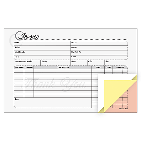 COSCO Service Invoice Form Book With Slip 3 Part Carbonless 5 38 x 8 12 ...