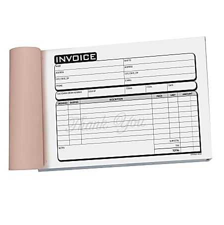 COSCO Service Invoice Form Book With Slip 3 Part Carbonless 5 38 x 8 12 ...