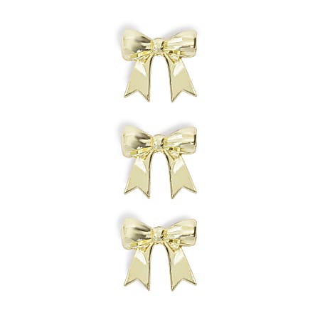 U Brands® Ribbon Locker Magnets, 1-1/16”H x 2”W x 7/16”D, Gold, Set Of 3 Magnets