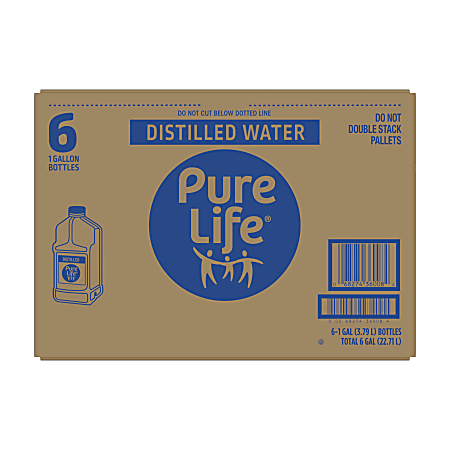 Pure Life Distilled Water, 1 gal Bottle, 6/Carton, 36 Cartons/Pallet