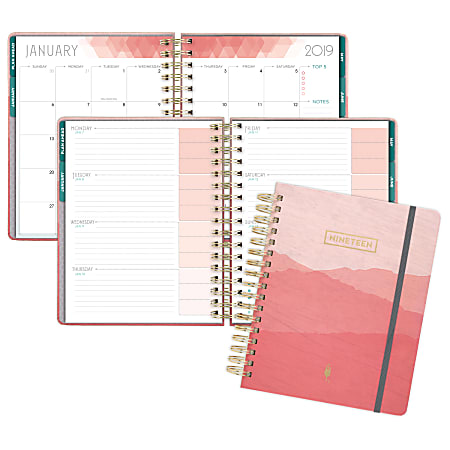 AT A GLANCE inkWELL Press WeeklyMonthly liveWELL Planner 7 x 9 Coral ...