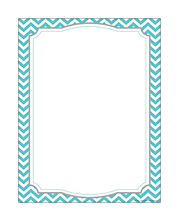 Barker Creek Computer Paper, 8 1/2" x 11", Turquoise Chevron, Pack Of 50 Sheets