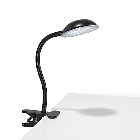 Realspace® Clip-On Reading Task Lamp, 12"H, Black