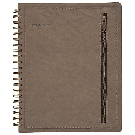 AT-A-GLANCE® Signature Collection™ 13-Month Weekly/Monthly Planner, 8 3/8" x 11", Olive, January 2019 to January 2020
