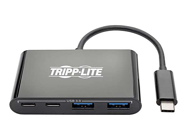 Tripp Lite USB 3.1 Gen 1 USB C Portable Hub with 2 USB Type C Ports and 2 USB-A Ports, Thunderbolt 3 Compatible, USB-C, USB Type-C - Hub - 2 x SuperSpeed USB 3.0 + 2 x USB-C - desktop