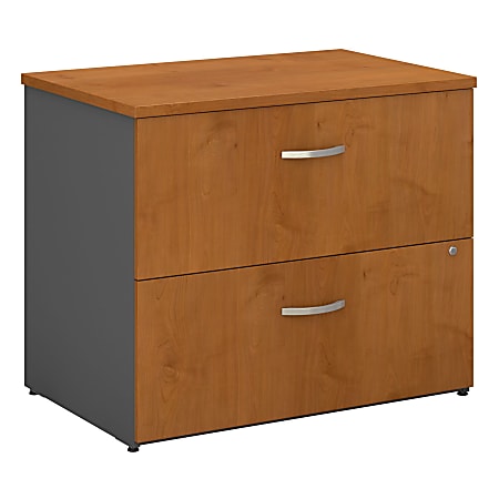 Bush Business Furniture Components 35-2/3"W x 23-3/10"D Lateral 2-Drawer File Cabinet, Natural Cherry/Graphite Gray, Premium Installation