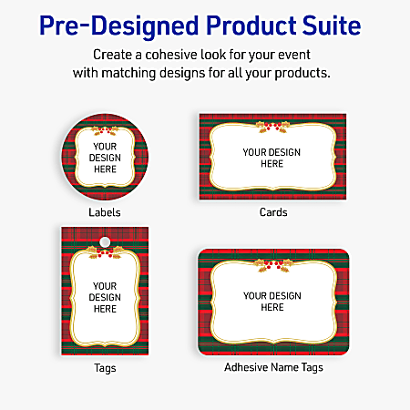 Avery Printable Christmas Labels with Sure Feed Technology 94501 Round ...