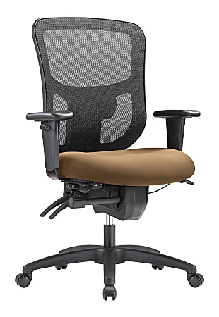 WorkPro® 9500XL Series Big & Tall Ergonomic Mesh/Premium Fabric Mid-Back Chair, Black/Beige, BIFMA Compliant
